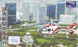 Télécarte Japon Hélicoptère * Telefonkarte Japan * Hubschrauber (806) HELICOPTER * CHOPPER * HELICÓPTERO * HELICOPTER * - Flugzeuge