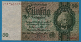 DEUTSCHES REICH 50 REICHSMARK 30.03.1933 LETTER K # C.17488223 P# 182a  David Hansemann - 50 Reichsmark