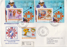 Chad Olympc Games A Set Of 6 Deluxe Sheets On 3 R Covers - Winter 1984: Sarajevo