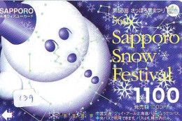 TELECARTE JAPON * TELEFONKARTE JAPAN * SCHNEEMANN (139)  PHONECARD * SNOWMAN * NOEL * CHRISTMAS - Natale