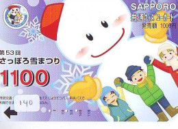 TELECARTE JAPON * TELEFONKARTE JAPAN * SCHNEEMANN (140)  PHONECARD * SNOWMAN * NOEL * CHRISTMAS - Natale