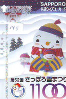 TELECARTE JAPON * TELEFONKARTE JAPAN * SCHNEEMANN (145)  PHONECARD * SNOWMAN * NOEL * CHRISTMAS - Kerstmis