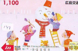 TELECARTE JAPON * TELEFONKARTE JAPAN * SCHNEEMANN (147)  PHONECARD * SNOWMAN * NOEL * CHRISTMAS - Kerstmis