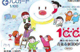 TELECARTE JAPON * TELEFONKARTE JAPAN * SCHNEEMANN (149)  PHONECARD * SNOWMAN * NOEL * CHRISTMAS - Navidad