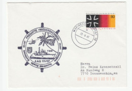HELICOPTER On F208 Fregatte NIEDERSACHSEN Deployment Cover 1987 Germany NAVY Ship Military Forces Aviation - Hélicoptères