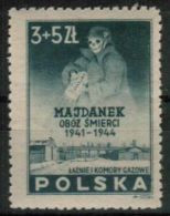 Poland 1946 Majdanek Mi 436 KL Concentration Lager And Extermination Camp Nazi Cyklon B Holocaust MNH ** - Neufs