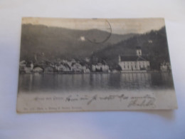 GRUSS AUS GERSAU  SCHWYR ( SUISSE SWITZERLAND ) VUE GENERALE  1908 CACHET GERSAU AU DOS - Gersau