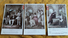 3 CPA  THEATRE L AIGLON ROSTAND EMPEREUR DUC THERESE FANNY  ELD ACTRICE SARAH BERNHARDT PHOTO LACROIX PARIS 1909 - Theatre