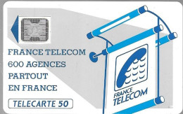 CARTE-PUBLIC-600 AGENCES-50U-Te11Ba.510-SC4An-Offset Glacé-Trou7-V° Trait Court-5N°Pe17833-Util--TBE- - 600 Agences