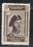 CORPO POLACCO POLISH BODY 1946 VITTORIE POLACCHE IN ITALIA 2z SG NG - 1946-47 Zeitraum Corpo Polacco