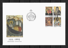 1992 Joint Sweden And Russia, FDC SWEDEN WITH  4 STAMPS: Christmas/Icons - Joint Issues