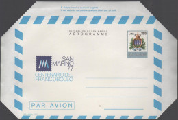 Repubblica Di San Marino - 1977 - AG9 - 200 Centenario Del Francobollo - San Marino '77 - Aerogramma - Nuovo - Postwaardestukken
