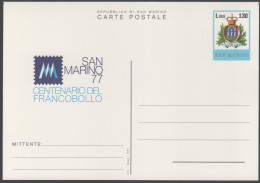 Repubblica Di San Marino - 1977 - CP42 - 130 Centenario Del Francobollo - San Marino '77 - Cartolina Postale - Nuovo - Postwaardestukken