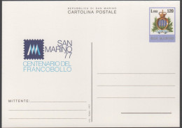 Repubblica Di San Marino - 1977 - CP41 - 120 Centenario Del Francobollo - San Marino '77 - Cartolina Postale - Nuovo - Postwaardestukken