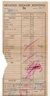 1943. WWII NDH,CROATIA,KARLOVAC,CROATIAN STATE MONOPOL,RECEIPT FOR TAX PAID FOR TOBACCO TRADE - Other & Unclassified