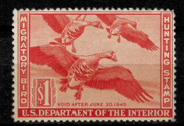 USA 1943 Duck Stamp $1  Scott# RW11  MH - Ungebraucht