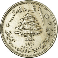 Monnaie, Lebanon, 10 Piastres, 1961, TTB, Copper-nickel, KM:24 - Liban