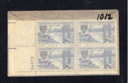 US #1012 Plate Block MNH BRIDGE  American Civil Engineers - Numéros De Planches