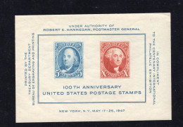US USA U.S. Block 9 Mint Never Hinged Mnh 1947 Stamp Exhibition New York 100th Anniversary United States Postage Stamps - Hojas Completas