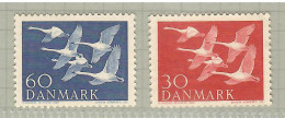 Denmark 1956, Bird, Birds, Set Of 2v, MNH** - Schwäne