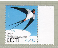 Estonia 2001, Bird, Birds, 1v, MNH** - Schwalben