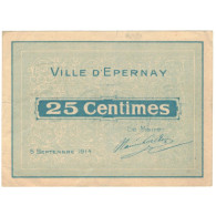 France, Epernay, 25 Centimes, 1914, SUP+, Pirot:51-14 - Bonos