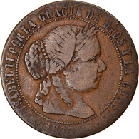 Monnaie, Espagne, Isabel II, 5 Centimos, 1867, Madrid, TB, Cuivre, KM:635.1 - Primi Conii