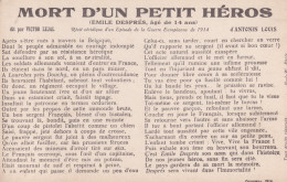 CHANSON(MORT D UN PETIT HEROS) - Contes, Fables & Légendes