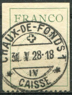 SUISSE - Y&T Franchise N° 9B (o)...cercle Pointillé De 16 Mm - Franquicia