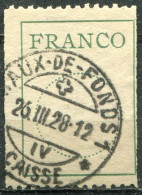 SUISSE - Y&T Franchise N° 9B (o)...cercle Pointillé De 16 Mm - Franchigia