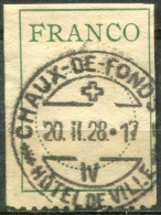 SUISSE - Y&T Franchise N° 9B (o)...cercle Pointillé De 16 Mm - Franquicia