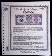 JC, Feuillet 2850 Lutéce Diffusion + Billet Equateur, Ecuador, 5 , Cinco Sucres, 1982, Frais Fr 2.25 E - Ecuador