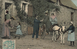 FANTAISIES - Une Visite à La Ferme - Carte Postale Ancienne - Other & Unclassified