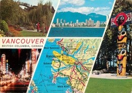 Canada Postcard Vancouver Map And Scenes - Vancouver