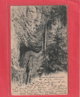 PASSAGE DES ECHELLES A LOUÊCHE  (  LEUK  )  CARTE ANIMEE DOS NON DIV AFFR AU VERSO  LE 02-02-1902  .  2 SCANNES - Loèche-les-Bains