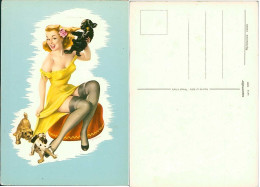 PIN-UP RISQUE BLONDE BEAUTY & DOGS - 1960s (TEM413/2) - Pin-Ups