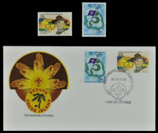 Kokos-Inseln 1982 - Mi-Nr. 86-87 ** - MNH - & Auf FDC - Pfadfinder / Scouts - Cocos (Keeling) Islands