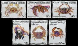 Kokos-Inseln 1992 - Mi-Nr. 260-265 ** - MNH - Krabben / Crabs - Cocos (Keeling) Islands