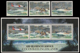 Kokos-Inseln 1993 - Mi-Nr. 299-301 & Block 13 ** - MNH - Flugzeuge / Airplanes - Cocos (Keeling) Islands