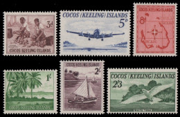 Kokos-Inseln 1963 - Mi-Nr. 1-6 ** - MNH - Freimarken / Definitives (I) - Cocos (Keeling) Islands