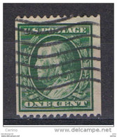 U.S.A.:  1908/09  B. FRANKLIN  -  1 C. USED  STAMP  -  D. 12  HORIZONTAL  -  YV/TELL. 167 - Roulettes