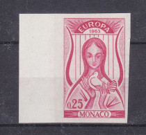 Monaco - Yvert 618 ** - Europa 63 - NON Dentelé - Essai De Couleur - Musique - Marque De La Poste Au Verso - - 1963