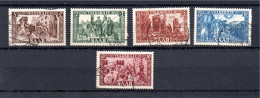 Saar (Germany) 1950 Set Volkshilfe/Lutwinus-Legend Stamps (Michel 299/303) Used - Oblitérés