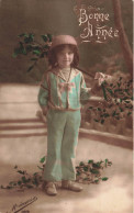 ENFANT - Bonne Année - Petit Garçon En Tenue De Marin - Branche D'ardre Sur L'épaule - Carte Postale Ancienne - Andere & Zonder Classificatie