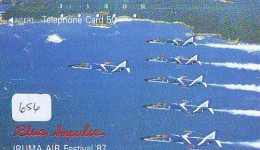 TELECARTE JAPON * MILITAIRY AVION  (656) BLUE IMPULSE * Flugzeuge * Airplane * Aeroplano * PHONECARD JAPAN * ARMEE - Esercito