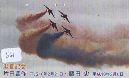 TELECARTE JAPON * MILITAIRY AVION  (661)  Flugzeuge * Airplane * Aeroplano * PHONECARD JAPAN * ARMEE * LEGER VLIEGTUIG - Leger