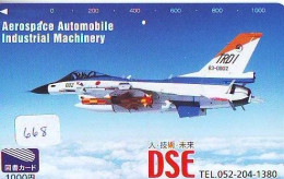 TELECARTE JAPON * MILITAIRY AVION  (668)  Flugzeuge * Airplane * Aeroplano * PHONECARD JAPAN * ARMEE * LEGER VLIEGTUIG - Army