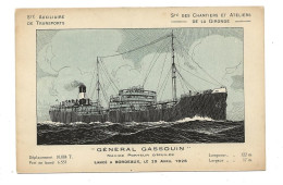 " Général Gassouin " Navire Porteur D'Huiles Lancé à Bordeaux 1926 Chantiers Et Ateliers De La Gironde - Koopvaardij