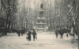 FRANCE - Marseille Sous La Neige - Monument Des Mobiles - Animé - Carte Postale Ancienne - Monuments