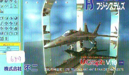 TELECARTE JAPON * MILITAIRY AVION  (679)  Flugzeuge * Airplane * Aeroplano * PHONECARD JAPAN * ARMEE * LEGER VLIEGTUIG - Army